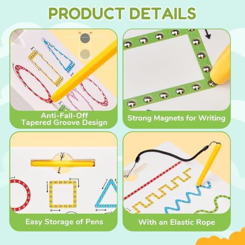 GAMENOTE Magnetic Shapes Lines Tracing Board Double Sided, Pencil Control - Image 6