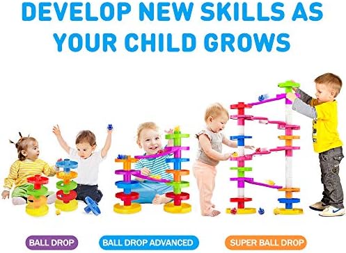 WEofferwhatYOUwant Ball Drop Toy – 14-Piece Expandable STEM Tower Set for Toddlers 9M+ | DIY Bridge, 1.8" Rattle Balls, Stackable Ramps | Safe, Durable Polypropylene | Interactive & Imaginative Play - Image 4