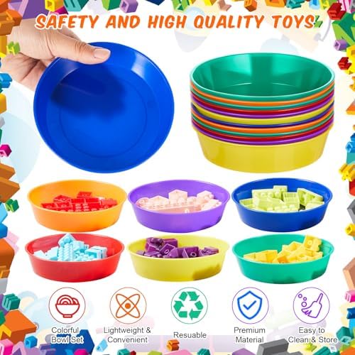 12 Pcs Sorting Bowls for Toddlers, 6 Colors Counting Bowls - Image 3