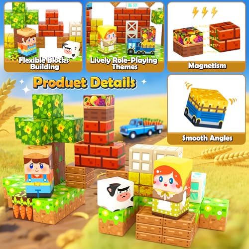 Magnetic Blocks Travel Toddler Toys Magnet Building Tiles STEM Sensory Toys - Image 3