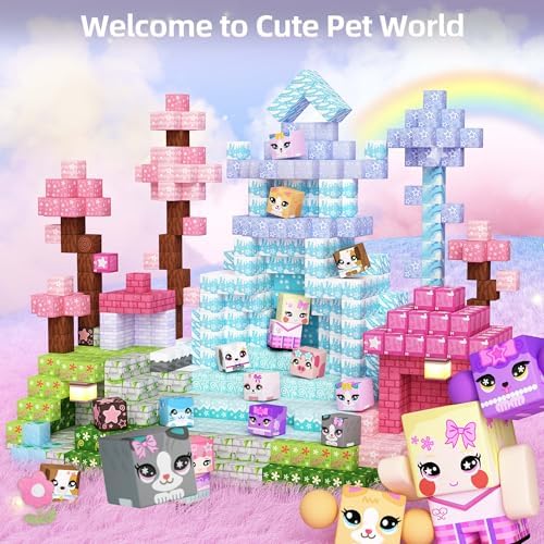 GobiDex Magnetic Blocks 100PCS Kids Pink Princess Castle Building Blocks - Image 3
