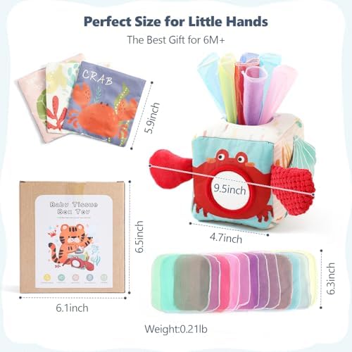 Youuys Baby Tissue Box Toy for Babies 6-12 Months - Montessori Toys Baby Tissue Box Sensory Toys for 1 Year Old - Boy Girl Gifts for Babies 6 12 18 Months Old (Ocean) - Image 6