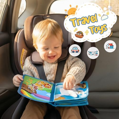 Noah's Ark Toy Busy Book for Toddlers 1-3 - Baptism Gifts for Boys & Girls - Montessori Toys for 1 Year Old，Learning Educational Sensory Activity Book,Birthday Toddlers Gifts for Travel Airplane - Image 5