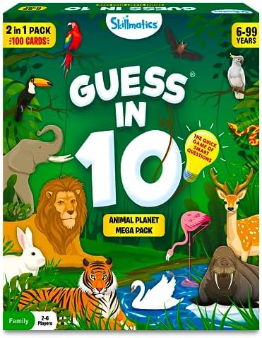 Skillmatics Guess in 10 Animals Megapack – Trivia Card Game, Gift for Kids by Skillmatics