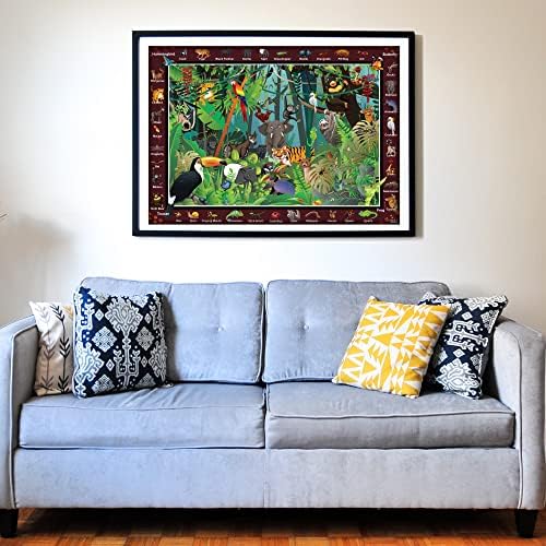 Think2Master Rainforest Jungle Animals 500 Pieces vith Large Pieces Jigsaw Puzzle for Seniors, Adults & Families. Great Gift Size: 26.8” X 18.9” - Image 4