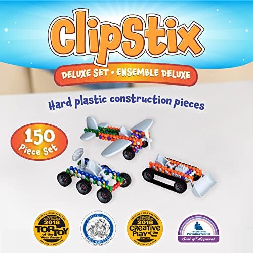 POPULAR PLAYTHINGS Clipstix Building Sticks Kit, Deluxe 150 Piece, Playstix - Image 2