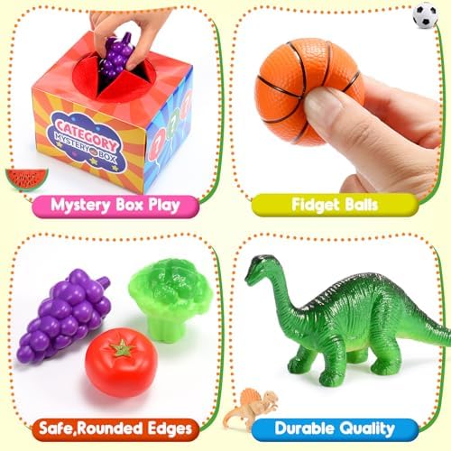 Montessori Sensory Toys for 3-8 Year Olds | 58-Piece Learning & Sorting Games with Mystery Box | Preschool Activities & Speech Therapy Gifts | Easter Basket Stuffers, Birthday Gifts for Boys & Girls - Image 5