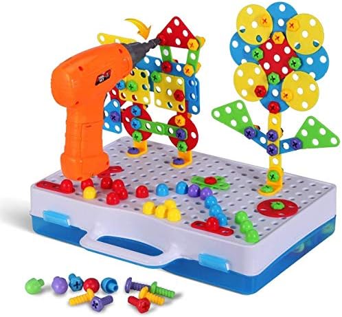 Educational Toys Building Blocks, 244 Pieces Electric Screwdriver DIY Building Toys for Boys and Girls, Educational Construction Building kit for Kids Ages 4 5 6 7 8 9 10 Year Old - Image 4