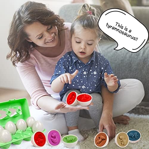 Dinosaurs Eggs,Egg Toys for Toddlers,Montessori Geometric Egg Puzzle Toy Early Educational Learning Color Sorting & Shape Matching Easter Basket Stuffers Gifts for Boys Girls - Image 4