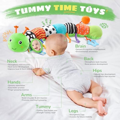 AWOTOY Baby Toys Sensory Music Caterpillar Stuffed Animal Infant Toys,Green - Image 2