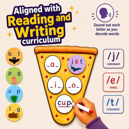 CVC Words on Pepperoni - Learn to Read & Write, Magnetic Phonics Games - Image 6
