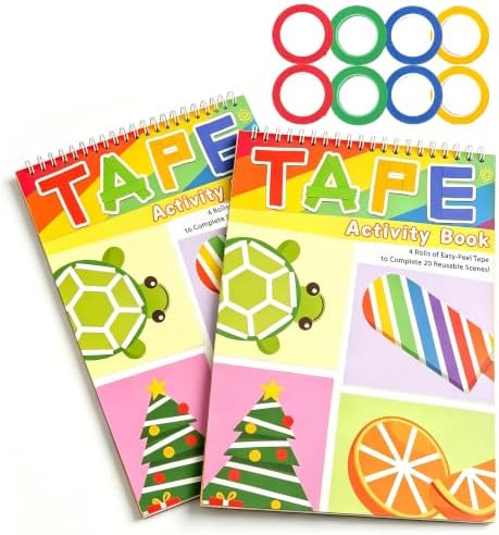 Kyerivs 2 Pack Tape Activity Books for Kids Ages 3-5 by Kyerivs