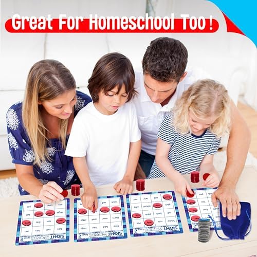 SpriteGru Sight Word Bingo Game, 120 Sight Words Learn to Read Level 1 & Level 2 Bingo Board Game Dolch's & Fry's Words Lists for Kindergarten and Preschool Kids 4-8, Perfect for Classroom & at Home - Image 6