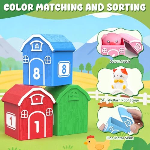 Montessori Farm Animal Toddler Toys Sorting Finger Puppets Playmat - Image 6