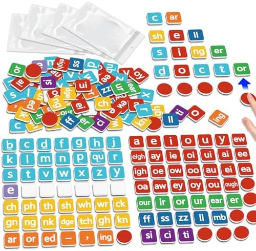 Phonics Magnetic Letter Tiles, Spelling Reading Games Manipulatives by Unknown