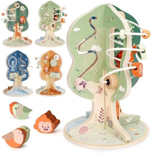 8-in-1 Wooden Activity Cube - Montessori Toys for 1+ Year Old Boys & Girls by Joyreal