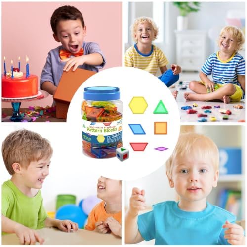 Pattern Blocks for Classroom Transparent Educational Geometric Toy - Image 4