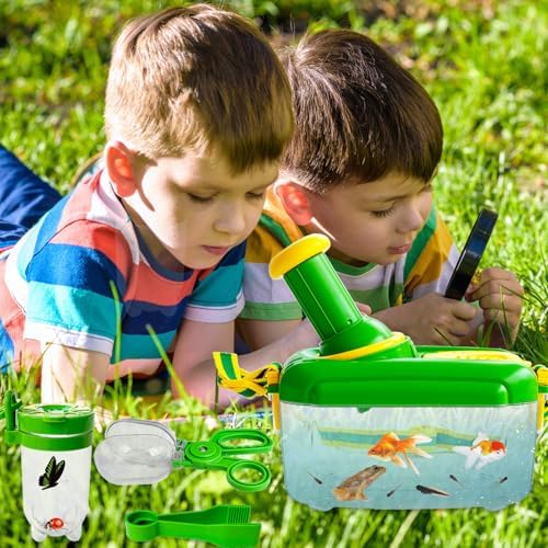 Bug Catcher Kit for Kids,8 Pcs Kids Bug Habitat with Bug Collector Butterfly Net Magnifying Glass Binoculars Tweezer Hats,Outdoor Explorer Kit for Boys Girls 3-12 Years Old - Image 5