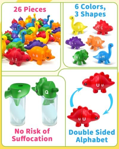Walenty 26PCS Dinosaur Alphabet Learning Toys for Toddlers Kids 3-5 - Image 5