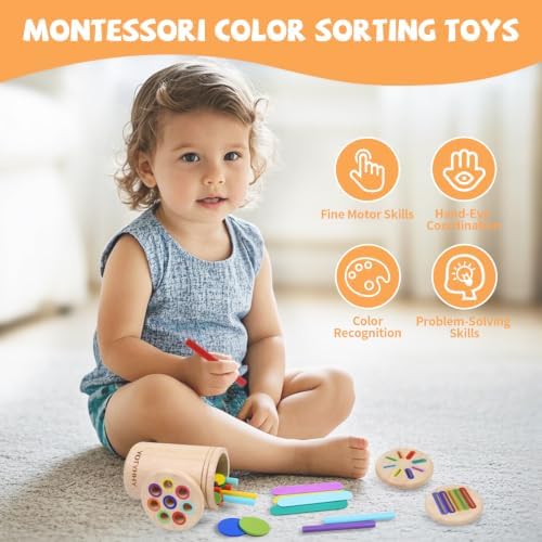 YHHYTOY Montessori Toys for 1 2 3 Year Old, Color Learning Sorting Toys - Image 3