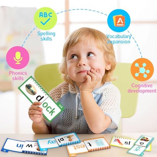 YOTOY Phonics Flash Cards Flip Books, Kindergarten Sight Word - Image 3