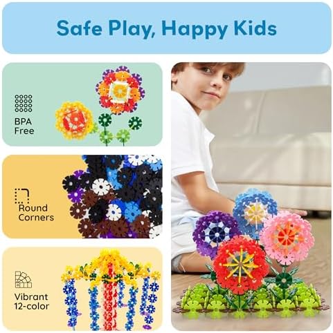 PicassoTiles Building Chips Interlocking Disc Construction Blocks in 12 Colors STEM Learning Early Education Toy Engineering Playset Child Brain Development for Toddlers Girls Boys Kids Age 3+ PTF108 - Image 6