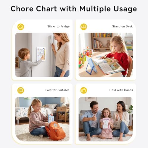 Chore Chart for Kids ADHD Tools to Do List Checklist Magnetic Planning Board with Sliders, Visual Schedule Board with Dry Erase Sheets, Sticker, Marker, Routine Chart for Kids - White - Image 4