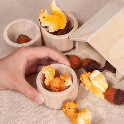 Sorting Stacking Wooden Toys for Toddlers, Squirrel Toys - Image 4