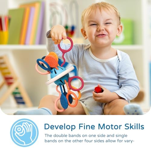 LiKee Montessori Toys for Baby Infant 4+ Months, Sensory Development Toys Silicone Pull String Toy Gift for Toddlers - Image 4