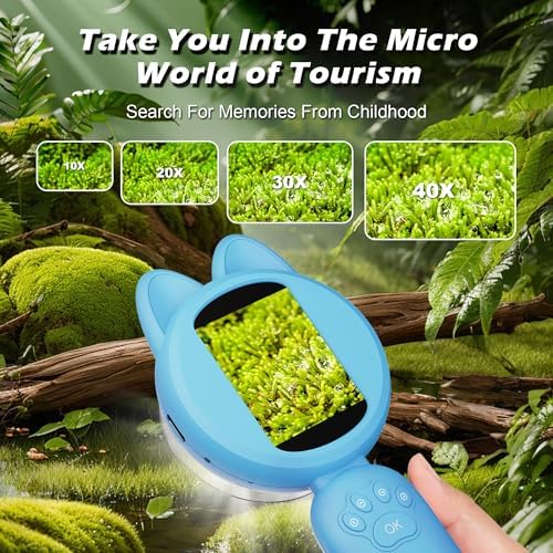 Microscope for Kids, Digital Microscope, 2Inch IPS Screen Kids Miniscope with 8Led Lights, Portable Mini Scope Kids Educational Science Toys, Birthday Chrismas for Age 3-12 Years[Blue] - Image 5