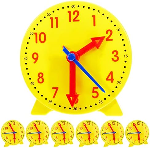 Henoyso 48 Pcs Teaching Clock for Kids 4'' Clocks Classroom Set, Yellow by Henoyso