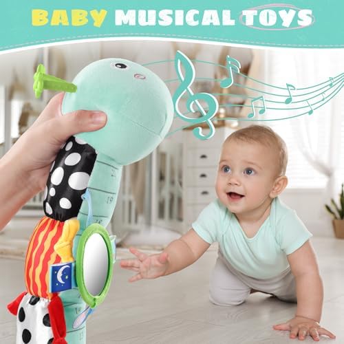 AWOTOY Baby Toys Sensory Music Caterpillar Stuffed Animals Infant Toys,Blue - Image 6
