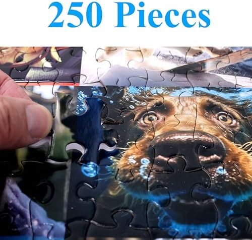 Think2Master Cute Dogs 250 Pieces Jigsaw Puzzle Featuring heartwarming Puppies and Dogs. Great Puzzle. Great Gift. Large Pieces. Size: 14.2” X 19.3” - Image 4
