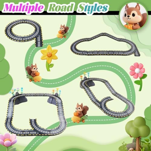 SKTMYY 153PCS Magnetic Tiles Road Set with Toy Car & Flowers Building Toy, Magnet Tiles for Kids, Magnetic Building Blocks, STEM Toy Gift for Boys and Girls, Garden Track Themed - Image 3