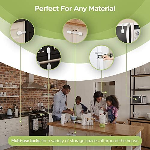 SKYLA HOMES Child Safety Cabinet Locks, White, 16 Pack - Image 6