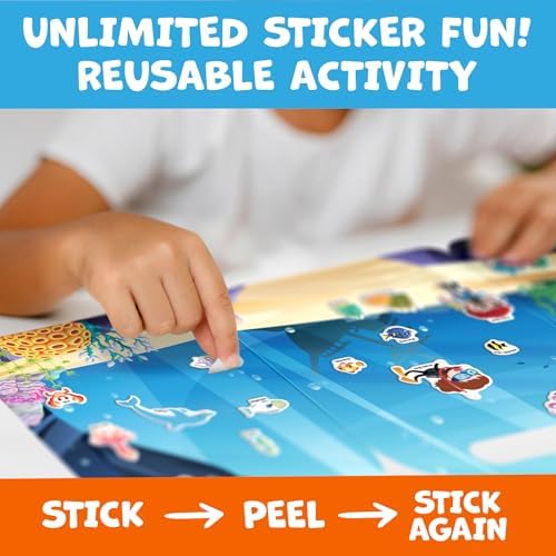 Reusable Sticker Books for Toddlers 1-3, Stickers for Toddlers 2-4 Years - Stickers for Kids Airplane Toys for Toddler 1-3, Toddler Travel Toys - Reusable Sticker Book Birthday Gifts for Boys Girls - Image 5
