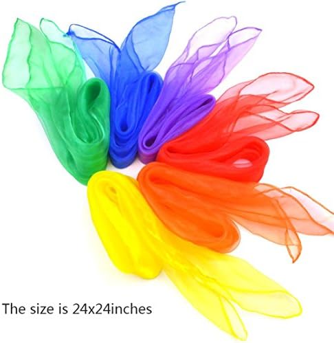 Jmkcoz 12pcs Square Juggling Silk Dance Scarves Magic Tricks Performance Props Accessories Movement Scarves Rhythm Band Scarf - Image 3