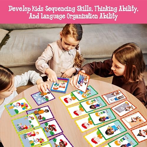 5-Scene Sequencing Cards, 80 Sequence Card Game for Preschool, Kids Learning Order and Logic, Speech Therapy Materials for Autism, Early Learning Activity-Storytelling, Social Skills,Sentence Building - Image 5