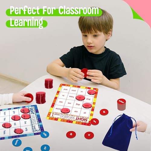 SpriteGru Sight Word Bingo Game, 160 Sight Words Learn to Read Level 1 & Level 2 Bingo Board Game Dolch's & Fry's Words Lists for Kindergarten and Preschool Kids 4-8, Perfect for Classroom & At Home - Image 7