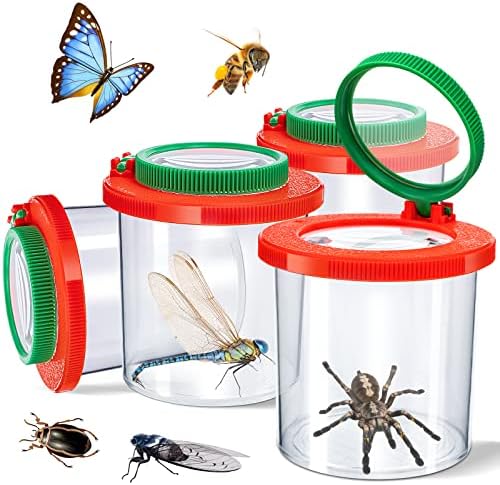 Insert Bug Viewer for Kids, 4PCS Magnifying Insect Box Bug Catcher Kit by TORINALITAL