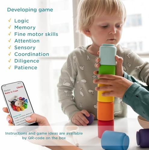 Ulanik Balls in Cups Full Set Montessori Toys for 1 Year Old - Image 6