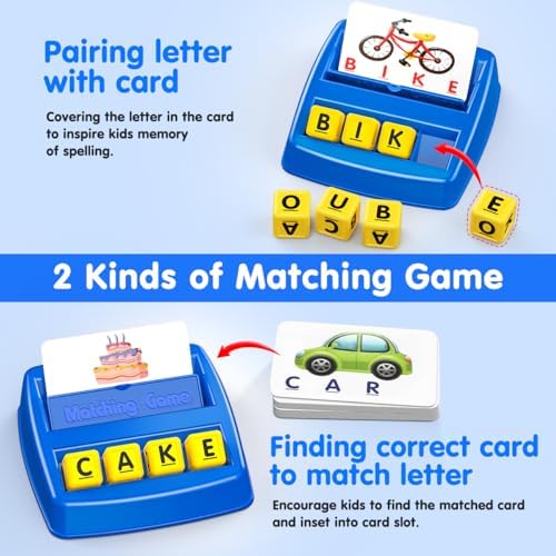 HahaGift Educational Toys for 3-5 Year Old Boy Girl Gifts, Matching Letter Learning Games Activities, Ideal Christmas Birthday Gift for Toddler Kids Age 3 4 5 6 7 Year Olds Boys Girls - Image 2