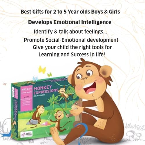 Chalk and Chuckles Monkey Expressions Preschool Feelings Puzzle Ages 3-6 Years Old, Social Emotional Learning, Educational Toy - Image 5