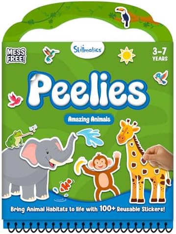 Skillmatics Peelies – Animals, Reusable Stickers, Travel Toy for Toddlers by Skillmatics