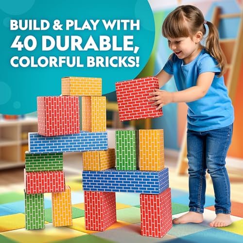 National Geographic Kids Jumbo Cardboard Building Blocks 40-Piece Set - Image 2