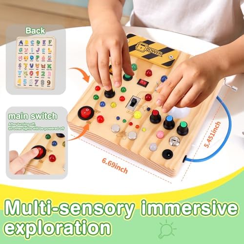 Grarain Busy Board for Toddlers - Montessori Educational Toy for 1-3 Year Old Boys & Girls | Travel-Friendly Sensory Learning Activity | Ideal for Kids with Autism(Busy Board v4) - Image 2