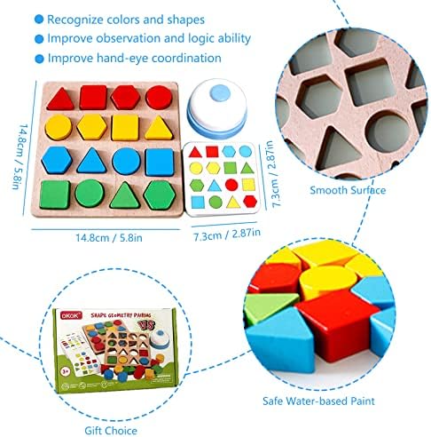 Shape Matching Game Color Sensory Educational Toy, Geometric Shape Quick Matching Board Game Montessori Learning Toys for Toddlers Kids Boys Girls (for 1 Player) - Image 3