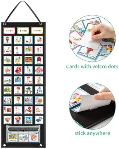 REGELETO X-Large Visual Schedule Chart for Students Chore with 92 Pieces Behavior Cards, Visual Behavioral Routine Chart for Students, Daily Schedule Board Learning Planners for Home School (X-Large) - Image 4