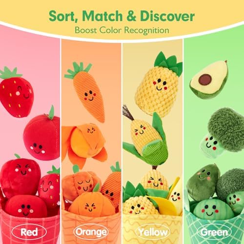 hahaland Baby Sensory Toys Montessori Toys 1 Year Old Fruit Vegetable 16PCs - Image 4