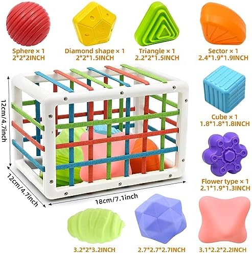 AiTuiTui Baby Sensory Montessori Activity Toys for 1 2 Year Old Boy Girl, Early Learning Develop Shape Sorter Cube with Soft Textured Balls for Infants Toddler Birthday or Easter Gifts - Image 4